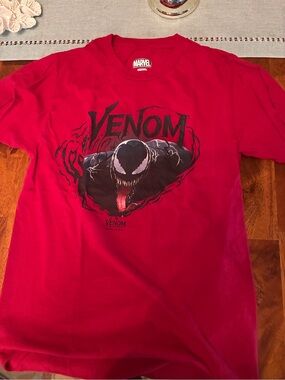 Marvel Venom Graphic Tee - Red with Black Print